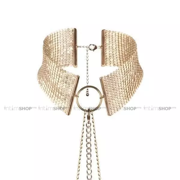 Дизайнерский Ошейник BIJOUX INDISCRETS DESIR METALLIQUE COLLAR GOLD