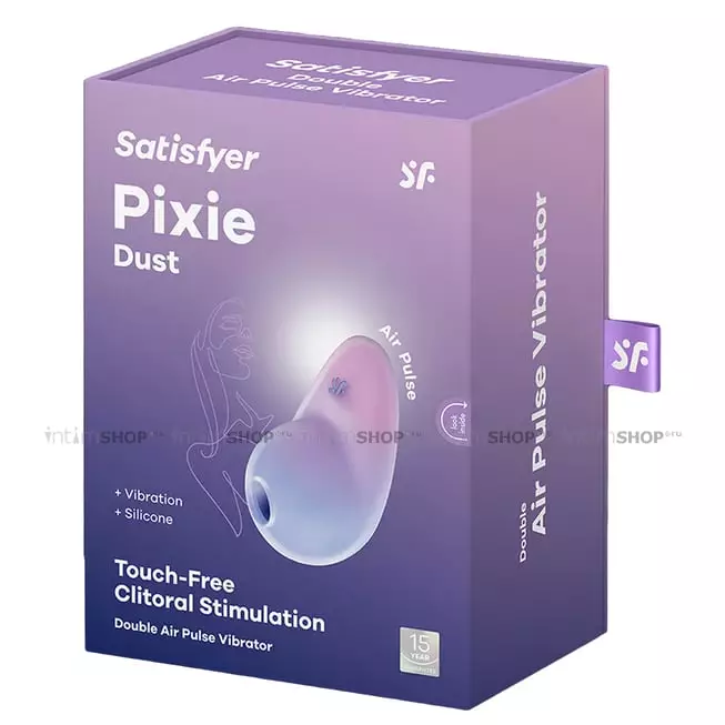 Клиторальный стимулятор с вибрацией Satisfyer Pixie Dust, фиолетово-розовый